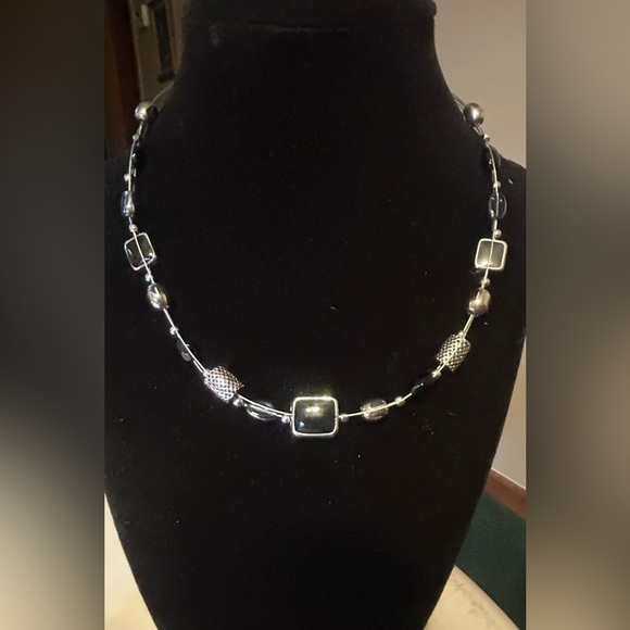 Lia Sophia Jewelry - Elegant Lia Sophia Silver and Black Necklace